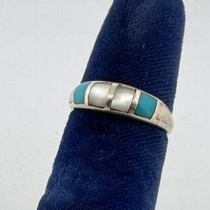 Zuni Turquoise and Mother of Pearl Ring